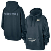 Navy Golden State Warriors Jordan Brand Women's Courtside Statement Edition Oversize Pullover Hoodie sale | NBA