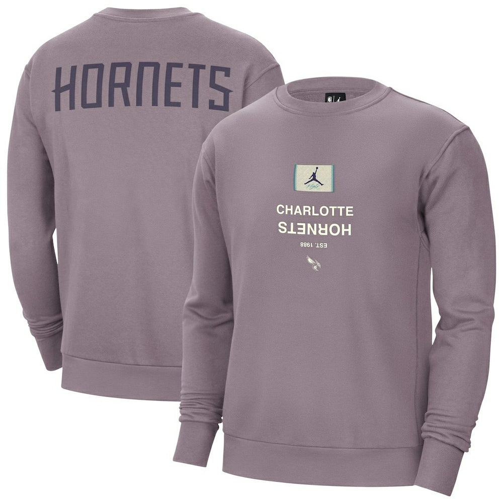 Purple Charlotte Hornets Jordan Brand Courtside Statement Edition Heavyweight Pullover Sweatshirt | NBA