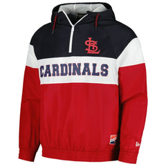 St. Louis Cardinals New Era Ripstop Raglan Quarter-Zip Hoodie Windbreaker Jacket - MLB Jackets