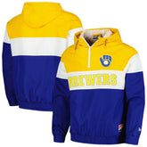 Milwaukee Brewers New Era Ripstop Raglan Quarter-Zip Hoodie Windbreaker Jacket - MLB Jackets