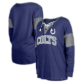 Indianapolis Colts Women's Lace-Up Notch-Neck Long Sleeve T-Shirt | NFL Online