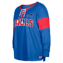 Buffalo Bills Women's Plus Size Lace-Up Notch Neck Long Sleeve T-Shirt | NFL Sale