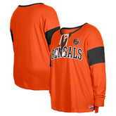 Cincinnati Bengals Women's Plus Size Lace-Up Notch Neck Long Sleeve T-Shirt | NFL On sale