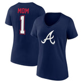 Atlanta Braves Fanatics Women's Plus Size Mother's Day #1 Mom V-Neck T-Shirt - MLB T-shirts