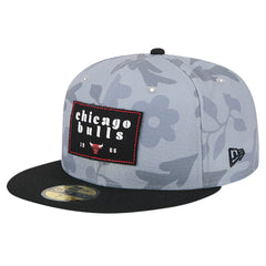 Gray Chicago Bulls Palm Fronds 2-Tone 59FIFTY Fitted Hat | NBA