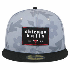 Gray Chicago Bulls Palm Fronds 2-Tone 59FIFTY Fitted Hat | NBA