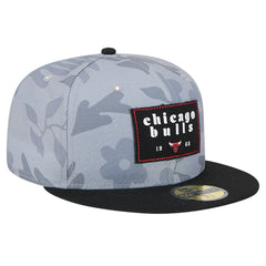 Gray Chicago Bulls Palm Fronds 2-Tone 59FIFTY Fitted Hat | NBA