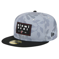 Gray Miami Heat Palm Fronds 2-Tone 59FIFTY Fitted Hat | NBA