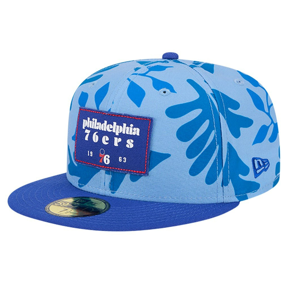 Royal Philadelphia 76ers Palm Fronds 2-Tone 59FIFTY Fitted Hat | NBA