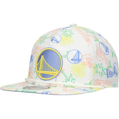 White Golden State Warriors Palm Trees and Waves Golfer Adjustable Hat sale | NBA