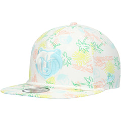 White Memphis Grizzlies Palm Trees and Waves Golfer Adjustable Hat | NBA