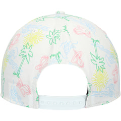 White Miami Heat Palm Trees and Waves Golfer Adjustable Hat | NBA