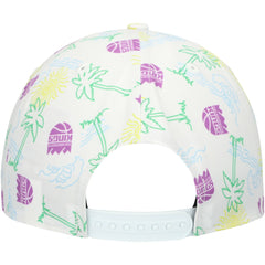 White Sacramento Kings Palm Trees and Waves Golfer Adjustable Hat | NBA