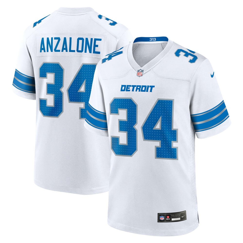 Detroit Lions Alex Anzalone White Game Jersey | NFL Hot