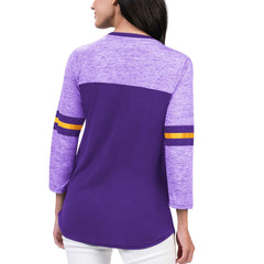 Purple Los Angeles Lakers G-III 4Her by Carl Banks Women's Play the Game 3/4-Sleeve T-Shirt | NBA