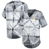 Black Los Angeles Lakers G-III 4Her by Carl Banks Women's Tournament Raglan Oversized Tie-Dye V-Neck T-Shirt | NBA