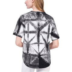 Black Brooklyn Nets G-III 4Her by Carl Banks Women's Tournament Raglan Oversized Tie-Dye V-Neck T-Shirt | NBA