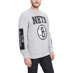 Heather Gray Brooklyn Nets Tommy Jeans Hayes Crew Neck Pullover Sweatshirt | NBA