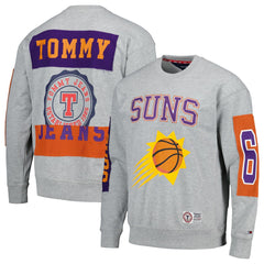 Heather Gray Phoenix Suns Tommy Jeans Hayes Crew Neck Pullover Sweatshirt | NBA