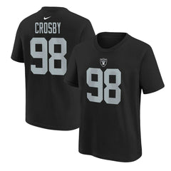 Las Vegas Raiders Maxx Crosby Youth Player Name & Number T-Shirt | NFL Discount