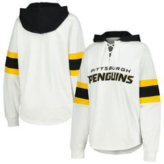 Pittsburgh Penguins G-III 4Her by Carl Banks Women's Goal Zone Long Sleeve Lace-Up Hoodie T-Shirt - NHL T-shirts