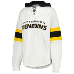 Pittsburgh Penguins G-III 4Her by Carl Banks Women's Goal Zone Long Sleeve Lace-Up Hoodie T-Shirt - NHL T-shirts