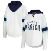 Seattle Kraken G-III 4Her by Carl Banks Women's Goal Zone Long Sleeve Lace-Up Hoodie T-Shirt - NHL T-shirts
