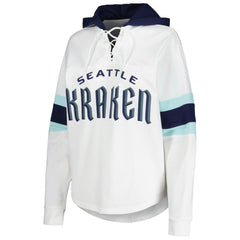 Seattle Kraken G-III 4Her by Carl Banks Women's Goal Zone Long Sleeve Lace-Up Hoodie T-Shirt - NHL T-shirts