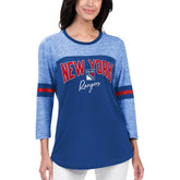 New York Rangers G-III 4Her by Carl Banks Women's Play The Game 3/4-Sleeve T-Shirt - NHL T-shirts