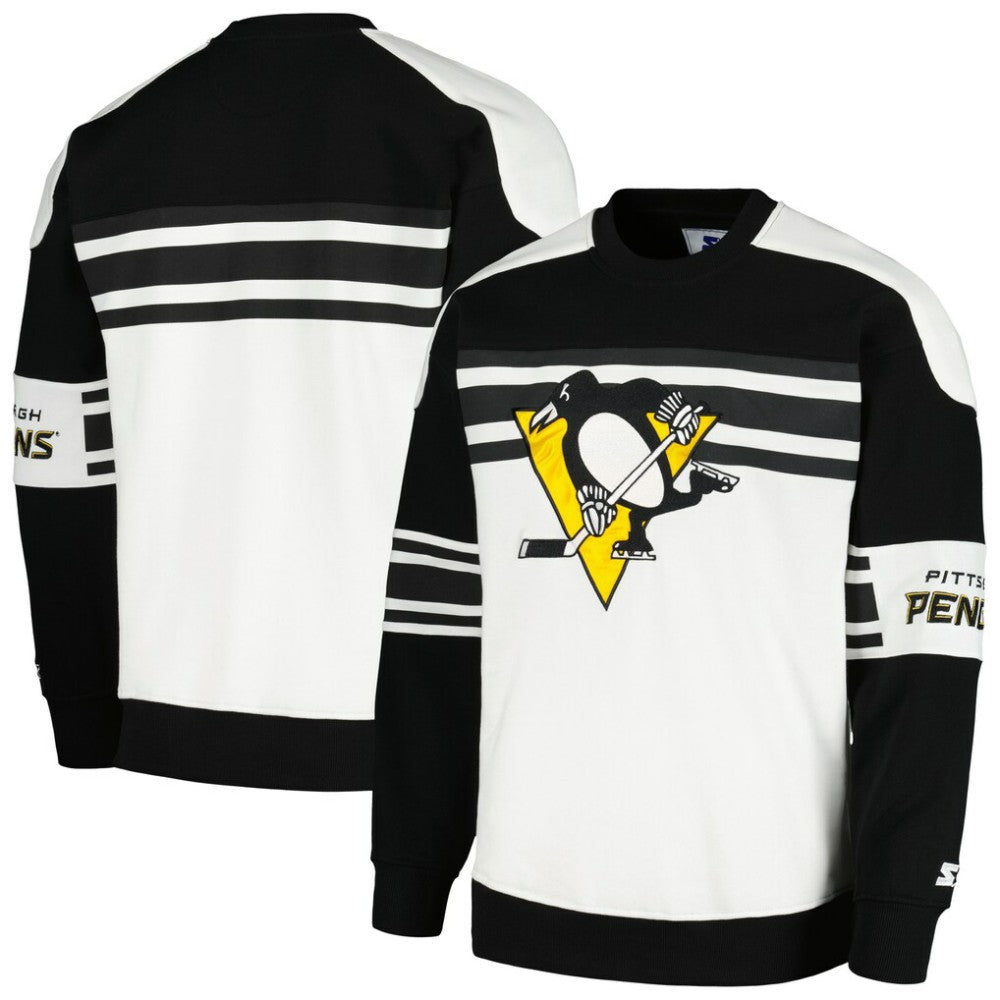 Pittsburgh Penguins Starter Defense Fleece Crewneck Pullover Sweatshirt - NHL Sweatshirts
