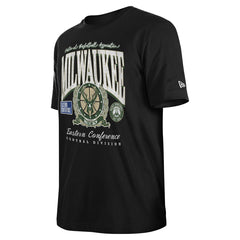 Black Milwaukee Bucks Unisex Oversized Essentials Boxy T-Shirt | NBA