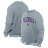 Gray Philadelphia 76ers Chenille Cross Over Pullover Sweatshirt | NBA