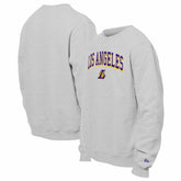 Gray Los Angeles Lakers Chenille Cross Over Pullover Sweatshirt | NBA