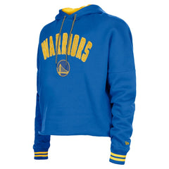 Royal Golden State Warriors Women's Boxy Raw Edge Pullover Hoodie sale | NBA