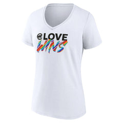 Chicago Cubs Women's Love Wins V-Neck T-Shirt - MLB T-shirts