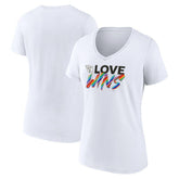Cleveland Guardians Women's Love Wins V-Neck T-Shirt - MLB T-shirts