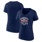 Minnesota Twins Women's Americana Team V-Neck T-Shirt - MLB T-shirts