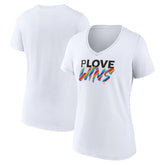 Pittsburgh Pirates Women's Love Wins V-Neck T-Shirt - MLB T-shirts