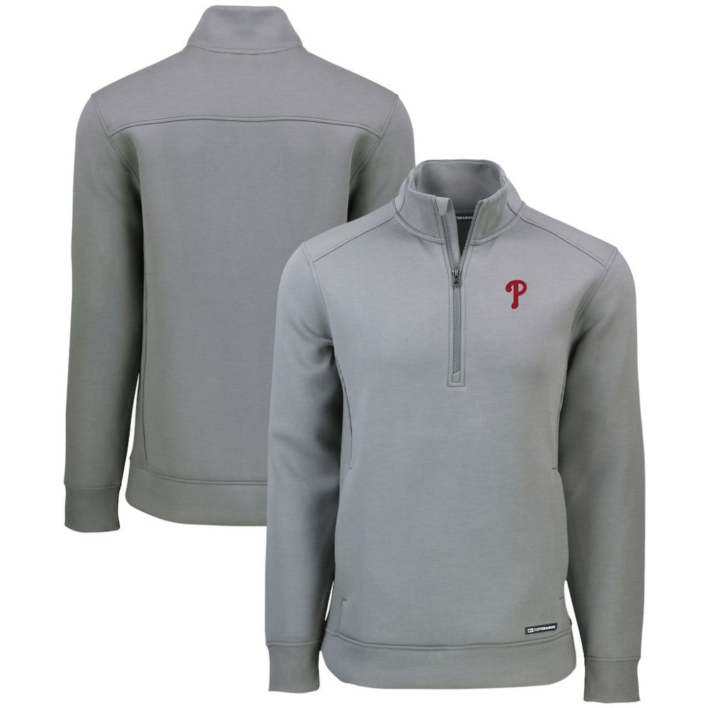 Philadelphia Phillies Cutter & Buck Roam Eco Recycled Quarter-Zip Pullover - MLB Pullover