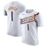 White Devin Booker Phoenix Suns 2023/24 Association Name & Number T-Shirt | NBA