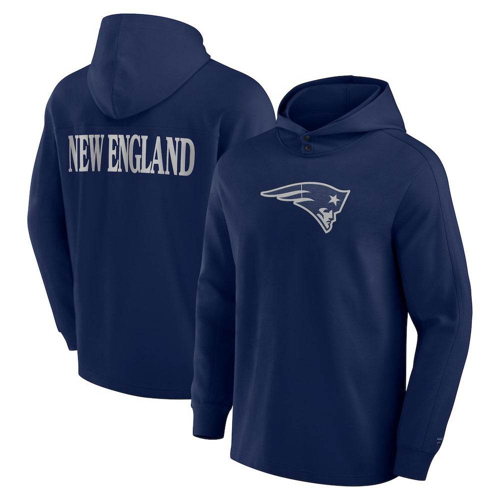 New England Patriots Elements Blaze Tri-Blend Long Sleeve Hoodie T-Shirt | NFL Discount
