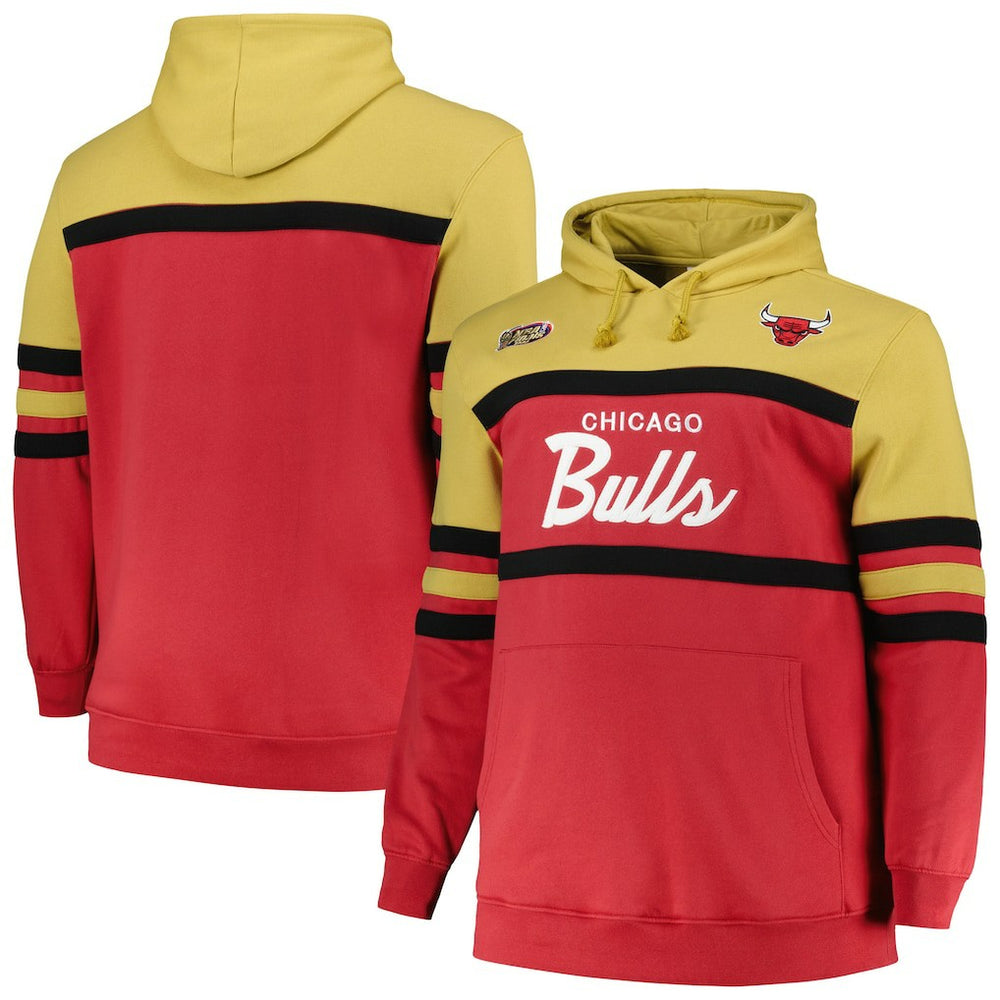 Red Chicago Bulls Big & Tall Hardwood Classics Head Coach Pullover Hoodie | NBA