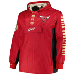 Red Chicago Bulls Big & Tall Hardwood Classics Team OG 2.0 Anorak Hoodie Quarter-Zip Windbreaker Jacket | NBA
