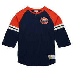 Houston Astros Mitchell & Ness Cooperstown Collection Legendary Raglan Slub Henley 3/4-Sleeve T-Shirt - MLB T-shirts