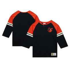 Baltimore Orioles Mitchell & Ness Cooperstown Collection Legendary Raglan Slub Henley 3/4-Sleeve T-Shirt - MLB T-shirts