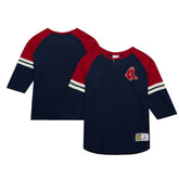 Boston Red Sox Mitchell & Ness Cooperstown Collection Legendary Raglan Slub Henley 3/4-Sleeve T-Shirt - MLB T-shirts