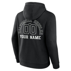 Baltimore Orioles Monochrome Personalized Name & Number Pullover Hoodie - MLB Hoodies