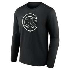 Chicago Cubs Monochrome Personalized Name & Number Long Sleeve T-Shirt - MLB T-shirts