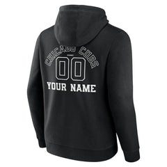 Chicago Cubs Monochrome Personalized Name & Number Pullover Hoodie - MLB Hoodies