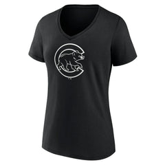 Chicago Cubs Women's Monochrome Personalized Name & Number V-Neck T-Shirt - MLB T-shirts